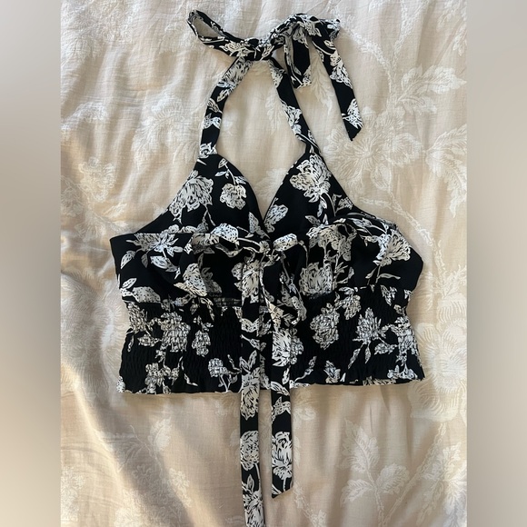 Pink Lily Black and White Floral Two-Piece Set - Picture 3 of 7